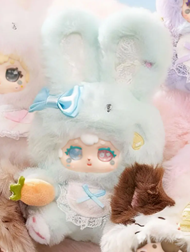 LUCKY DEERNAI - NINI POKA FLUFFY RABBIT - pastel green bunny(open box)