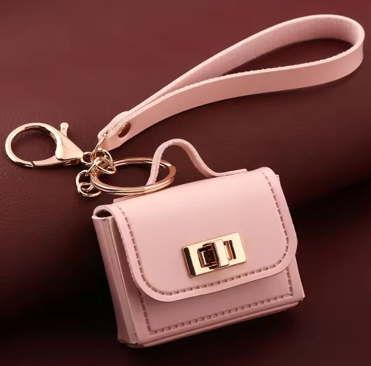 CUTE BAG KEY CHAIN FOR EAR PODS OR CRAFTING - PINK