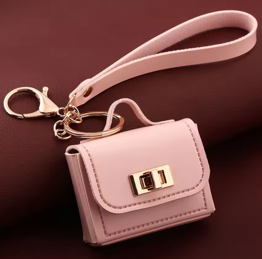 CUTE BAG KEY CHAIN FOR EAR PODS OR CRAFTING - PINK