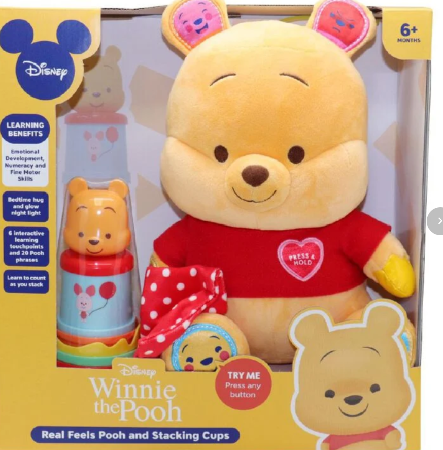 DISNEY WINNIE THE POOH - REAL FEEL WINNIE AND STACKING CUPS