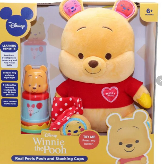 DISNEY WINNIE THE POOH - REAL FEEL WINNIE AND STACKING CUPS